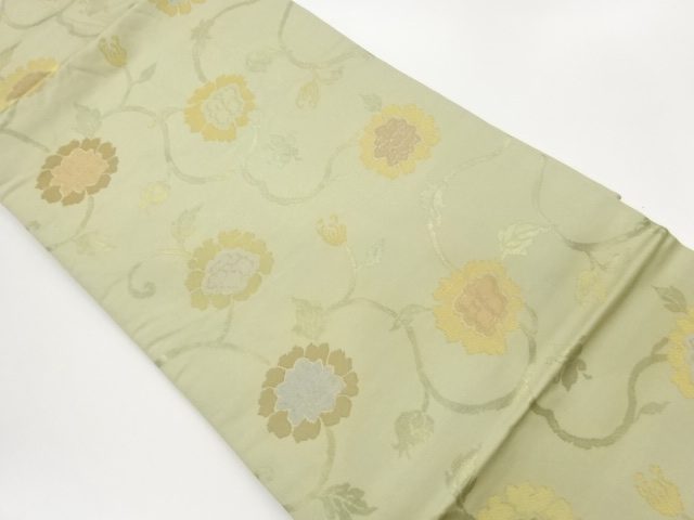 JAPANESE NAGOYA OBI / WOVEN FLOWER ARABESQUE